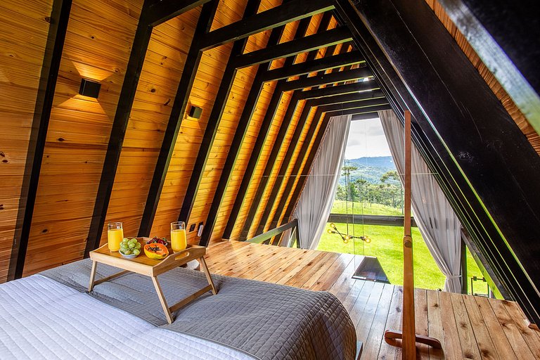 Cabana Com Banheira e Vista Para As Montanhas