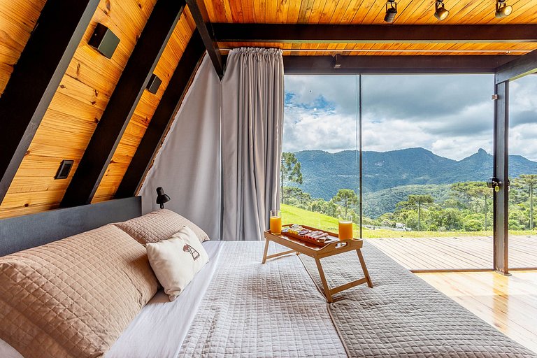 Cabana Com Banheira e Vista Para As Montanhas